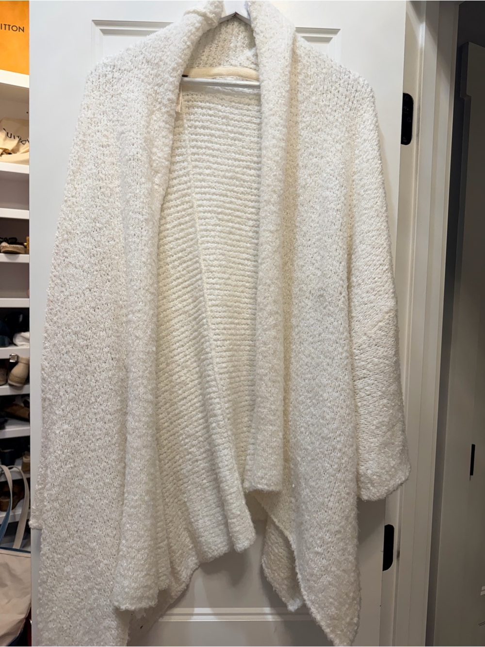Free People Open-Front Ivory Shawl Cardigan Sweater